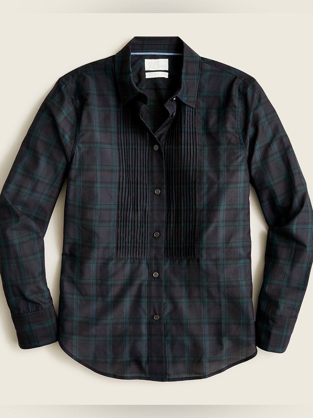J. Crew Slim-fit cotton tuxedo shirt in Blackwatch tartan